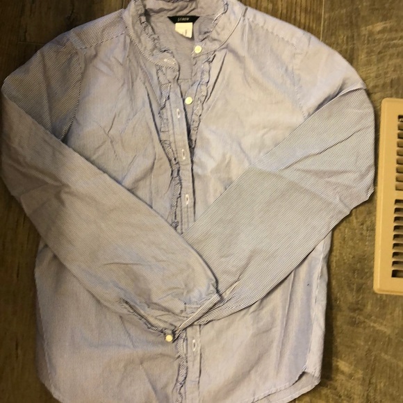 JCrew ruffle neck button down - Picture 5 of 5